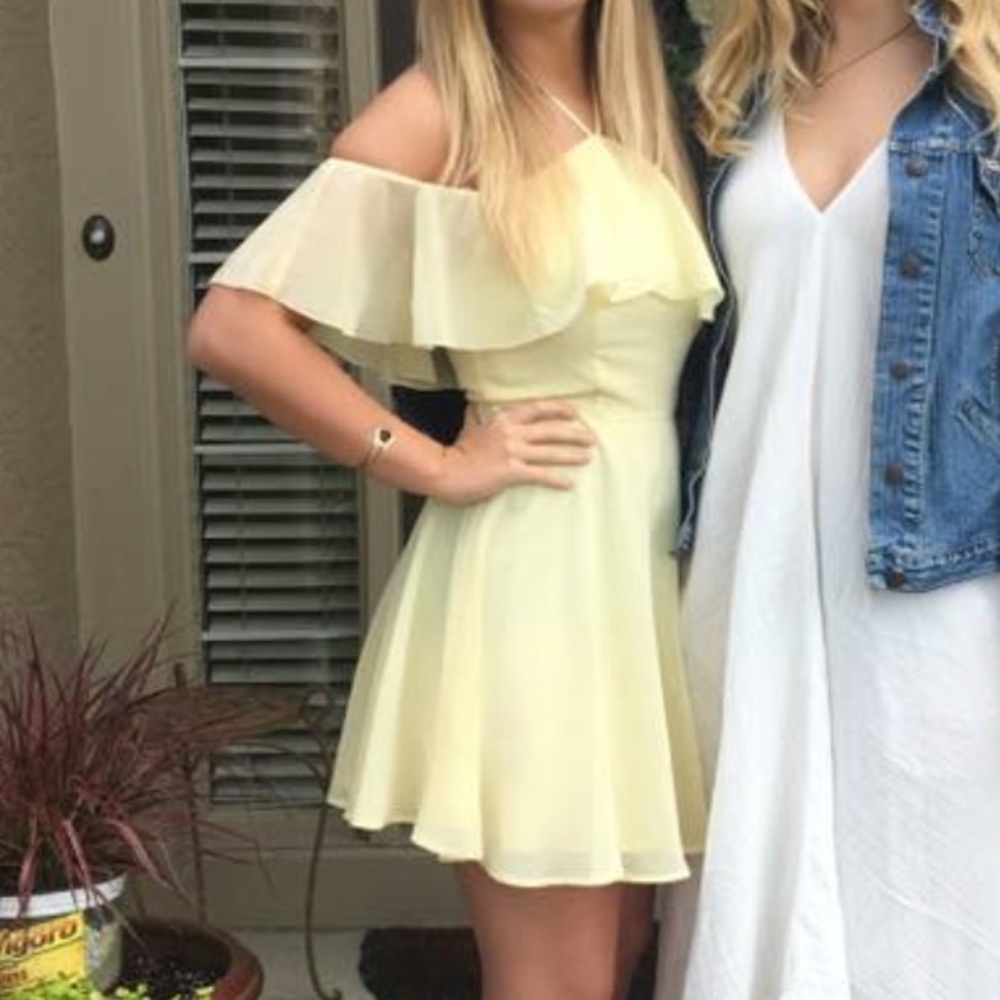 Pastel yellow forever21 dress